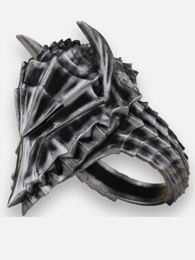 NEW Nanimerica Unisex Anime Punk Goth Berserker Hand Finish Titanium Ring Sz 12